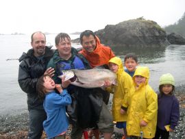Rupert Wong With Family And Friends Salmon Fishing By Kayak in Kyuquot, BC
